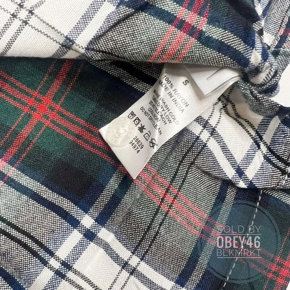 New Stussy Standard Plaid Flannel Shirt Button Up Size S - Picture 4 of 6
